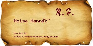 Moise Hannó névjegykártya
